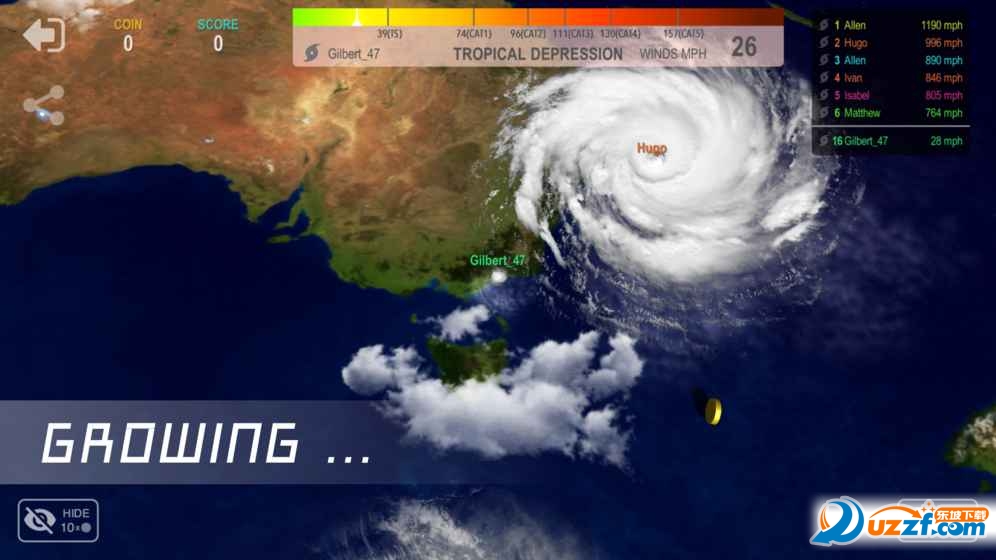 台风大乱斗游戏中文版(Tornado Hurricane io)高分对战实况画面