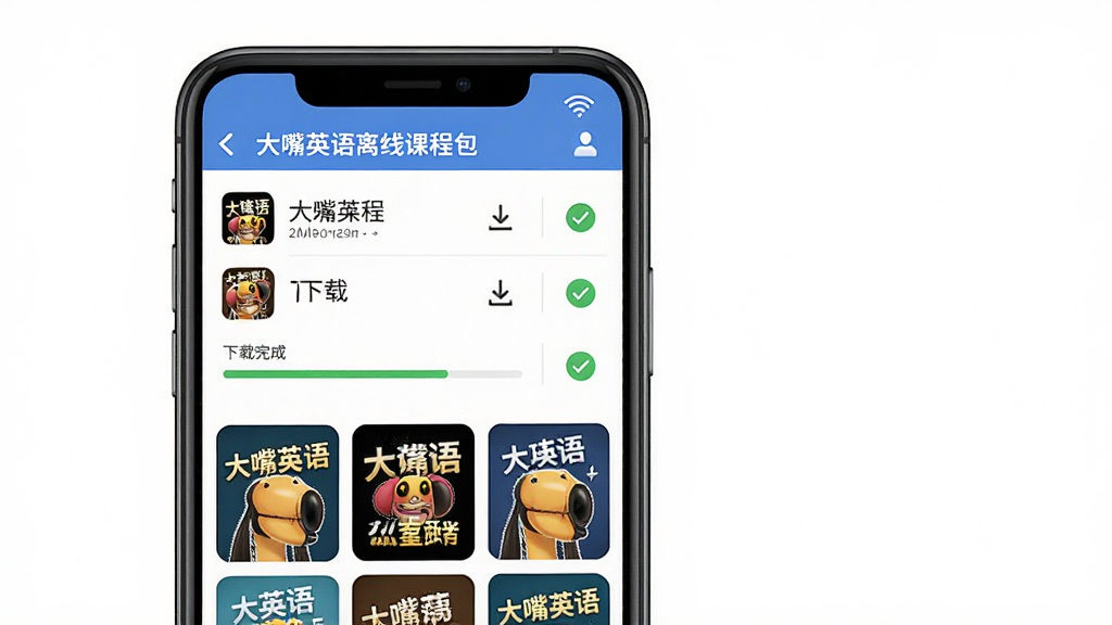����Ӣ�����߿γ̰����ع������棬��������Ϊ�ֻ���Ļ����Ļ����ʾ�����ؿγ��б������ؽ������������Ϸ�Ϊ�洢�ռ���ʾ���·�Ϊ�γ̷��������Ű����������Ϊʵ�ù�������棬ϸ�ڰ���WiFiͼ�ꡢ���ؼ�ͷ������ɶԹ������ʸ���ɾ��޶���Ԫ�أ������д�������