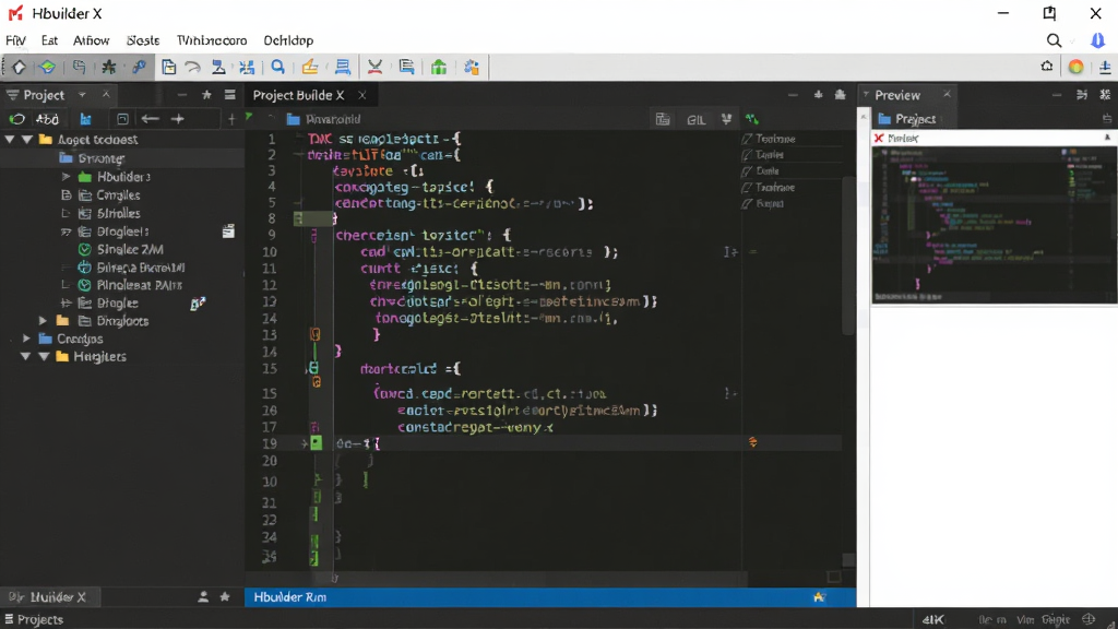 HBuilder X ����������ȫòչʾ������Ϊ��ɫ�������༭�����ڣ����ֲ��������Ŀ��Դ���������м����༭�����Ҳ�Ԥ����壬�Ű��������࣬���Ϊ�ִ��Ƽ��б�ƽ����ƣ�ϸ�ڰ��������˵�����������ͼ�ꡢ��������﷨��ɫ������ɾ��޶���Ԫ�أ�4K ���廭��