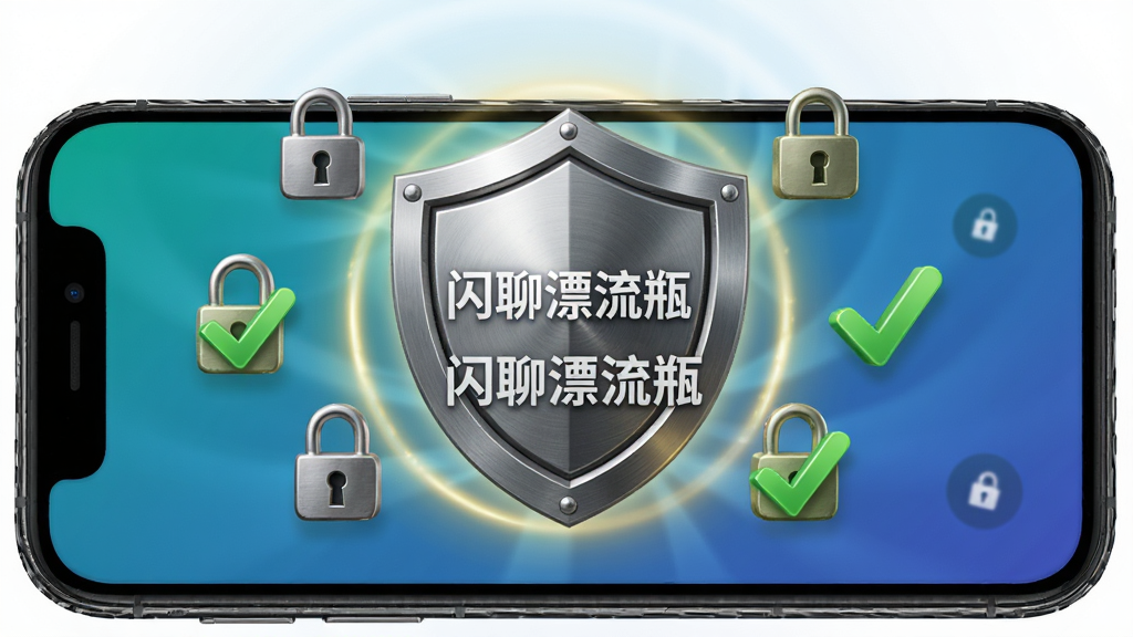 手机屏幕展示安全盾牌图标和