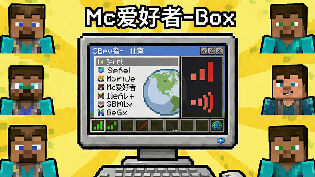 һ��չʾ Mc������-Box �������ܵ�ͼƬ������������һ̨���ط��ĵ�����Ļ����Ļ����ʾ�������б����ӳ��ź�ͼ�꣬��Ļ��Χ�����Ŷ���ҵ������ɫͷ�񣬲���Ϊ����ʽ��ͼ�����Ϊ�������õ����ز廭�磬ϸ�ڰ����źŸ񡢵���ͼ��͡�Mc������-Box�������������������ɾ����޶���Ԫ��