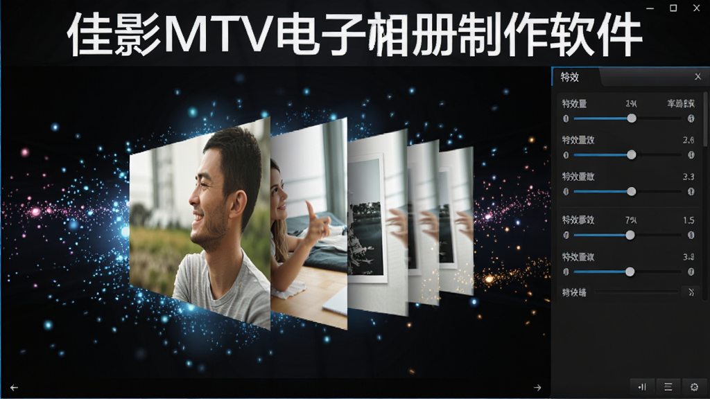 ��ӰMTV�����������������Ч�༭���չʾ����������Ƭ���ڲ��ŷ�ҳת��Ч������Χ�����ӹ�Ч��׺�������Ҳ���ʾ��Ч�������ڻ��飬��������