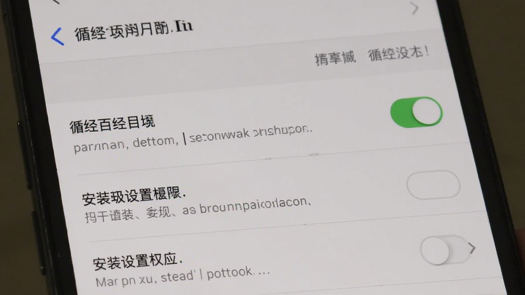 循经百问安装设置权限界面,主体为手机设置页面截图风格,布局为列表形式,排版清晰,风格为系统设置风,细节包含权限开关、提示文字,画质清晰,干净,无多余元素