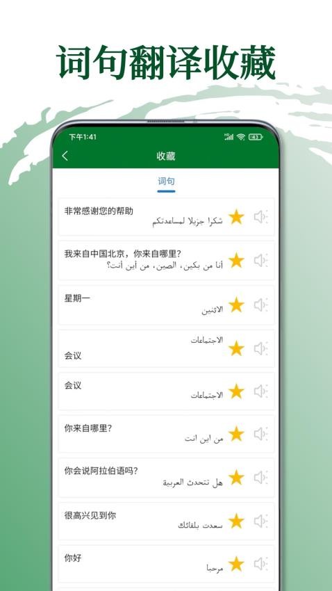 阿拉伯语翻译通 安卓版 界面功能展示图