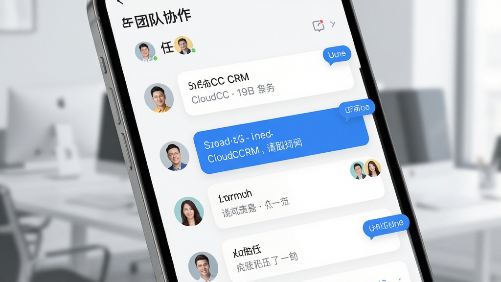 ����Ϊ CloudCC CRM ��Ϣ�������Ŷ�Э�����棬��Ļ����ʾ����Ƭ����Աͷ���δ����Ϣ���ݣ�����Ϊ�ֻ���Ļ��д������Ϊǳ��ɫ�칫�����黯���Ű�����Ϣ�б��������У��ص���Ϣ����ɫ��ǣ����Ϊ��ˬ�ƶ��칫�磻ϸ�ڰ���ͷ��Բ�����ݲ�η�����ͼ��ͳһ�����ʸ��壬����ɾ����޶���Ԫ�ء�