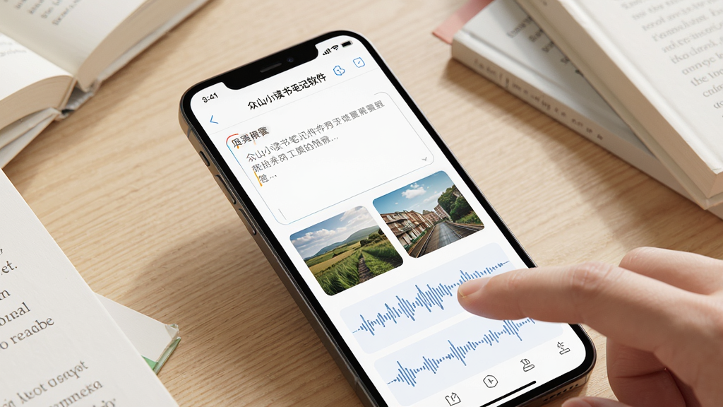 һ�������ֻ���Ļ��д����Ļ��չʾ����ɽС����ʼ��������ıʼǱ༭���棬������ͬʱ�������������ͼƬ����ͼ����������ͼ���ֻ���ɢ���ż���ֽ���飬����Ϊǳľɫ���棬���Ϊ�ִ��Ƽ���дʵ��Ⱦ��ϸ�ڰ�����ָ�����Ļ�Ķ���������ϸ�壬�ɾ����޶���Ԫ��