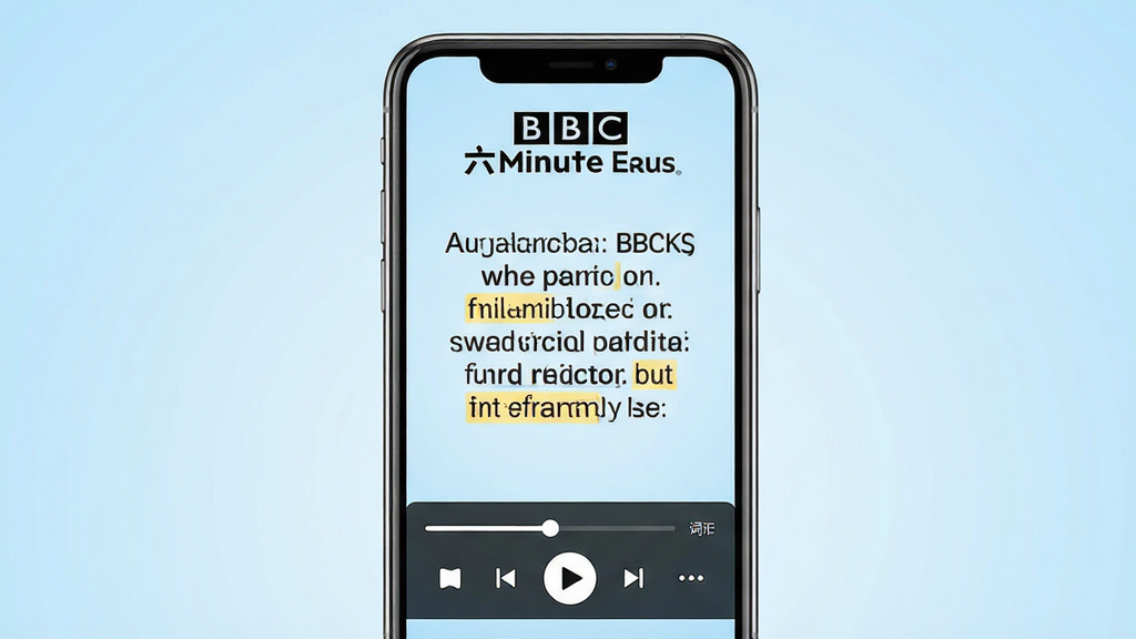 �����BBC������Ӣ������������Ԥ��ͼ����������չʾ�ֻ���Ļ����Ӣ������Ļ����Ƶ���ſ���������Ļ�Ϸ���BBC������Ӣ����Ŀ��ʶ������Ϊ����ɫ���䣬������¼�Լ��ϸ�ڰ������Ű�ť�����������ʻ������ǣ����������ɾ����޶���Ԫ��