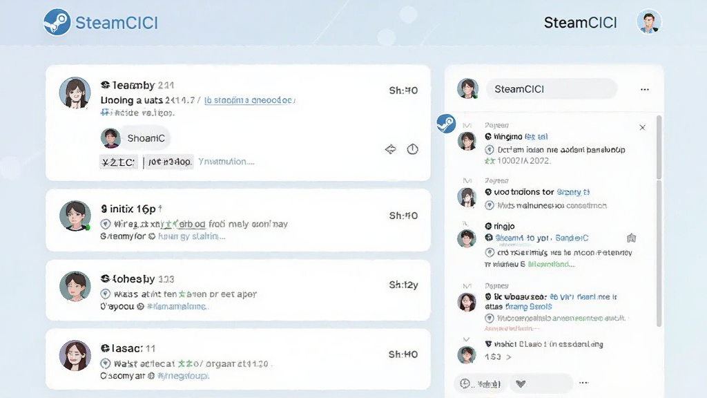 SteamCICI社区页面截图,展示用户发帖列表和评论区,头像和昵称清晰可见,界面采用卡片式布局,配色柔和,整体风格清新,画质干净