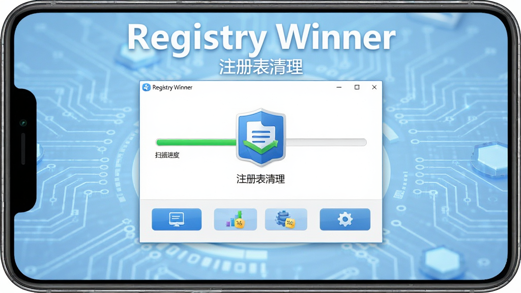 ����ȫòչʾͼ����������ΪRegistry Winner���������棬����ɨ��������빦�ܰ�ť������Ϊǳ��ɫ�Ƽ���񣬲��ּ���������Ű���þ��й�ͼ�����Ϊ�ִ���������ͼ��ϸ�ڰ���ע���ͼ����ϵͳ�Ż�Ԫ�أ����������ֱ�ע��Registry Winner���롰ע��������������ʸ��壬�ɾ����޶���Ԫ��