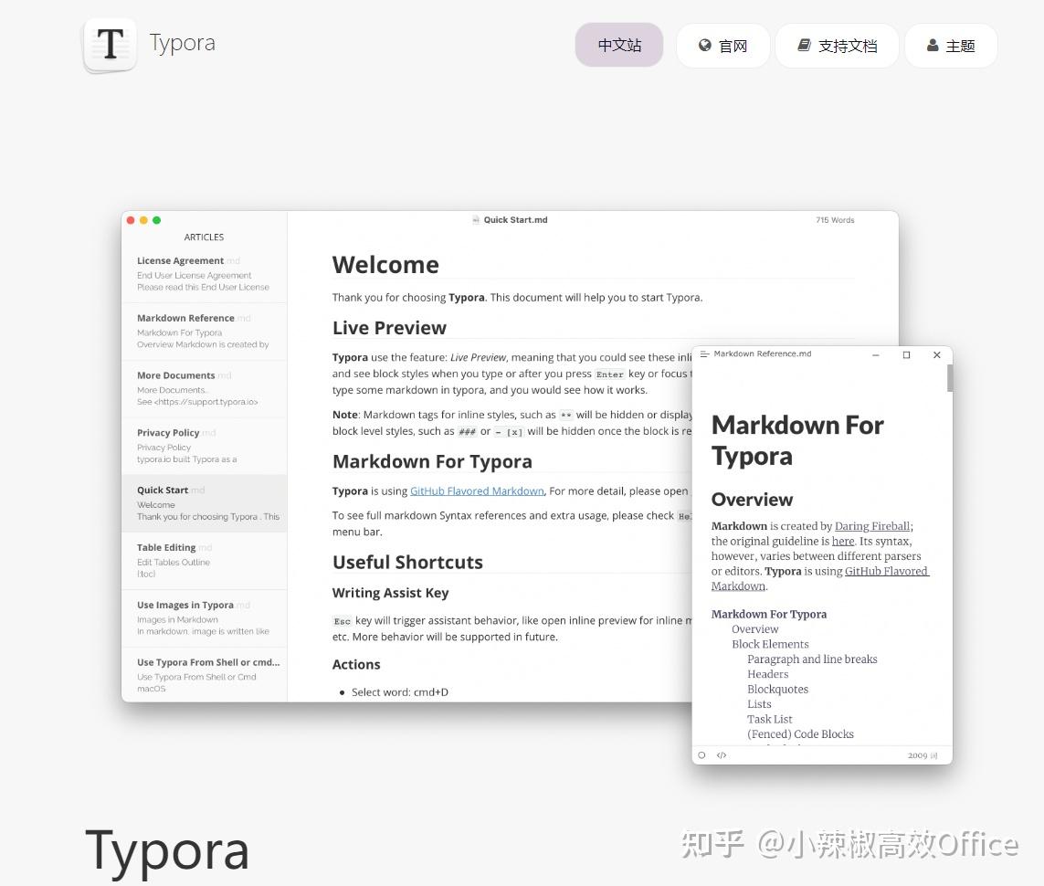 Typora Markdown编辑器界面截图