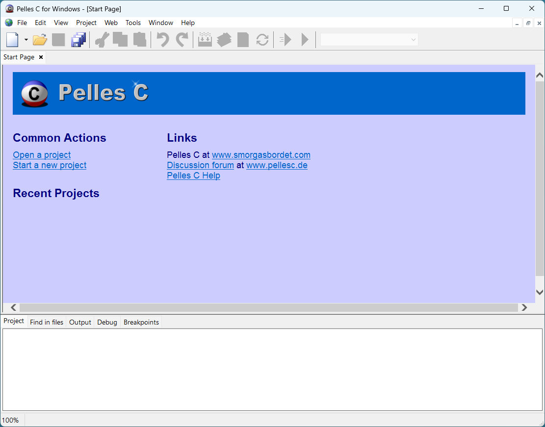 Pelles C IDE 界面截图 安卓版