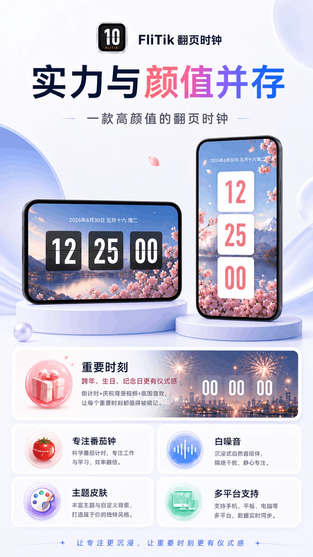 FliTik翻页时钟1.2.15 桌面时钟美化 FliTik翻页时钟1.2.15 桌面时钟美化