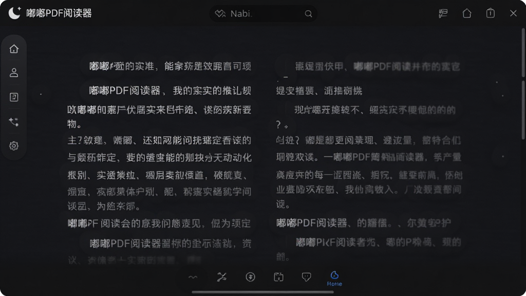 ���������ǡ���PDF�Ķ�������ҹ��ģʽ�µ��Ķ����棬��ɫ�����ϰ�ɫ���������������������ʰ�ɫ����������ͼ���׺������Ϊȫ���Ķ��ӽǣ����Ϊ���ڻ��۷磬ϸ�ڰ����ͶԱȶ����֡���ͱ��⡢��๤����������Ϊ���壬����ɾ����޶���Ԫ�ء�