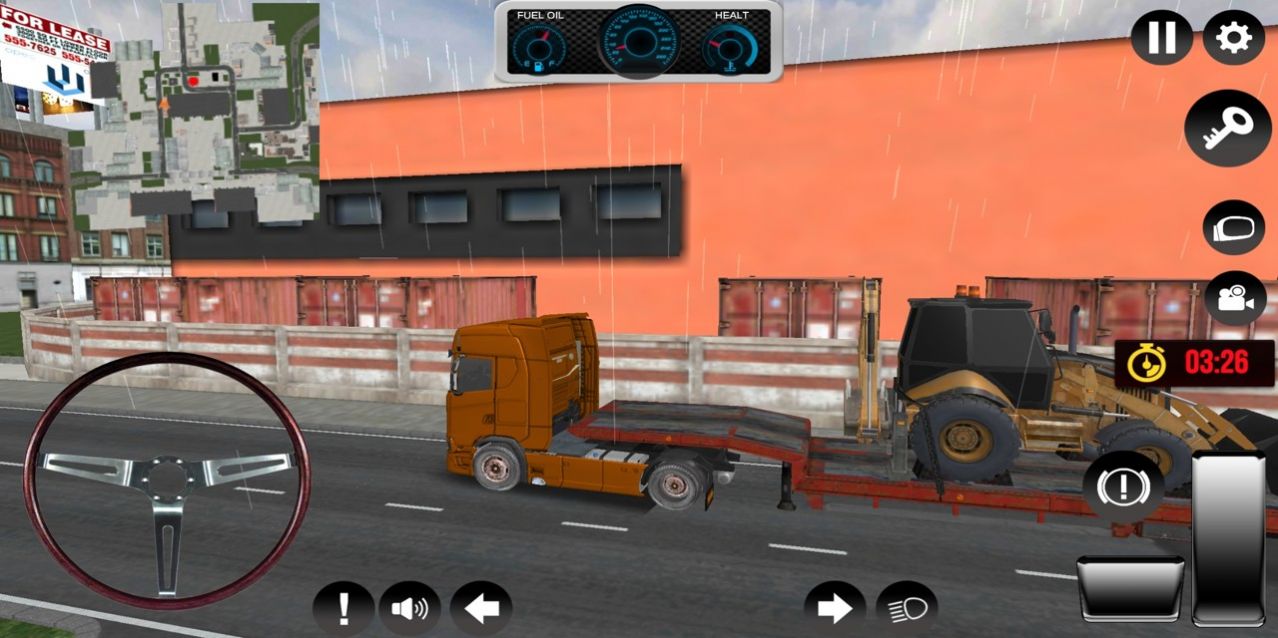 卡车终极模拟器游戏手机版(Truck Simulator 3D)真实驾驶画面与操作界面截图