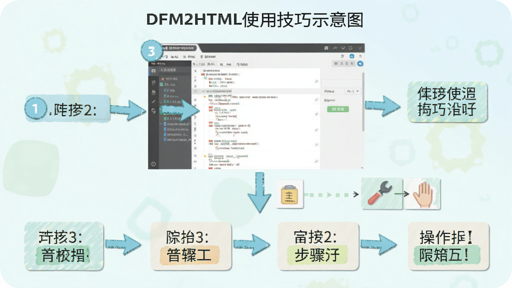 DFM2HTMLʹ�ü���ʾ��ͼ������Ϊ�������ý���Ͳ��������ע������Ϊ����ͼ��ʽ���ϵ������У����Ϊ����ǳɫ�̷̳磬ϸ�ڰ��������š���ͷָʾ�͸�����ע�򣬻��������ɾ��޶���Ԫ��