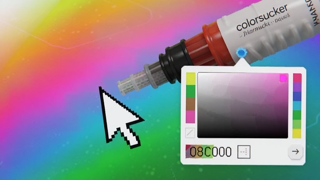 һ����ɫ���ܣ�colorsucker������Ļ��ȡɫ�ĳ���ͼ�����������ָ����ͣ�ڲ�ɫ���䱳���ϣ��Աߵ���ȡɫ����ʾʵʱɫֵ�����Ƽ��У�ϸ�����������ʸɾ�
