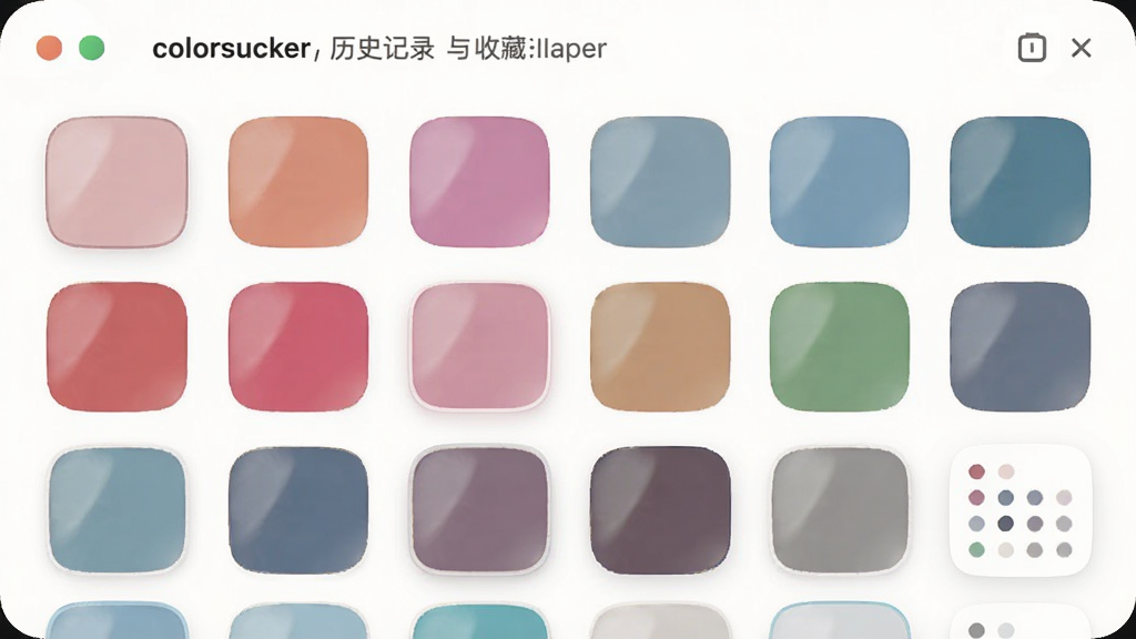 ��ɫ���ܣ�colorsucker����ʷ��¼���ղؼй��ܽ���ͼ����������ʾ�����ɫɫ���������У�������Բ�ǣ�ϸ�����������ʸɾ��޶���Ԫ��