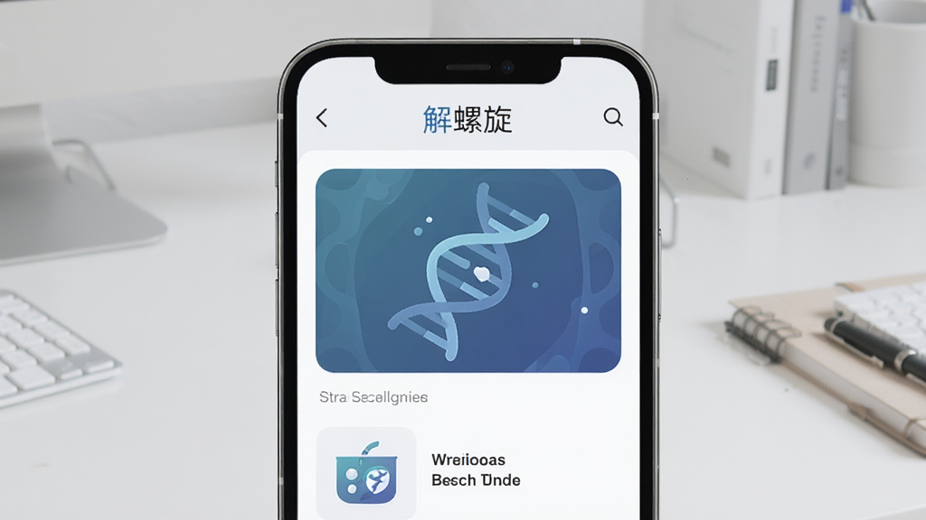 一张展示解螺旋手机应用界面的预览图,画面中央是一部竖屏智能手机,屏幕内显示解螺旋APP的课程列表页面,顶部有