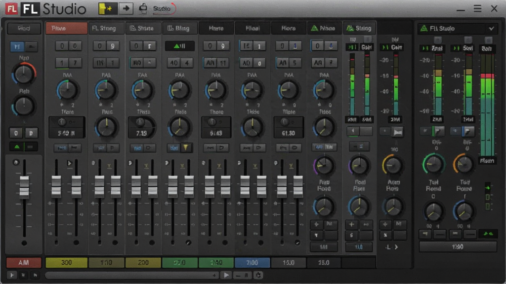 FL Studio����̨���棬��ͨ�������������룬Ч���������ʾ���ֲ�����ƣ���ƽ��������������С�FL Studio����־��רҵ��Ƶ�豸�����ɫ���⣬���廭�ʣ��ɾ��޶���Ԫ��