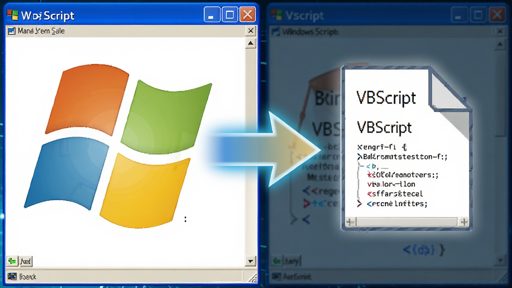 һ��չʾWindowsϵͳͼ����VBScript�ű��ļ��໥������ͼƬ�����������Windows��־���Ҳ���VBScript�ű�ͼ�꣬�м��÷����ͷ���ӣ�����Ϊ���ҶԳƽṹ�����Ϊ��ƽ���Ƽ��磬ϸ�ڰ���ϵͳ���ںʹ����У����ʸ���ɾ��޶���Ԫ��