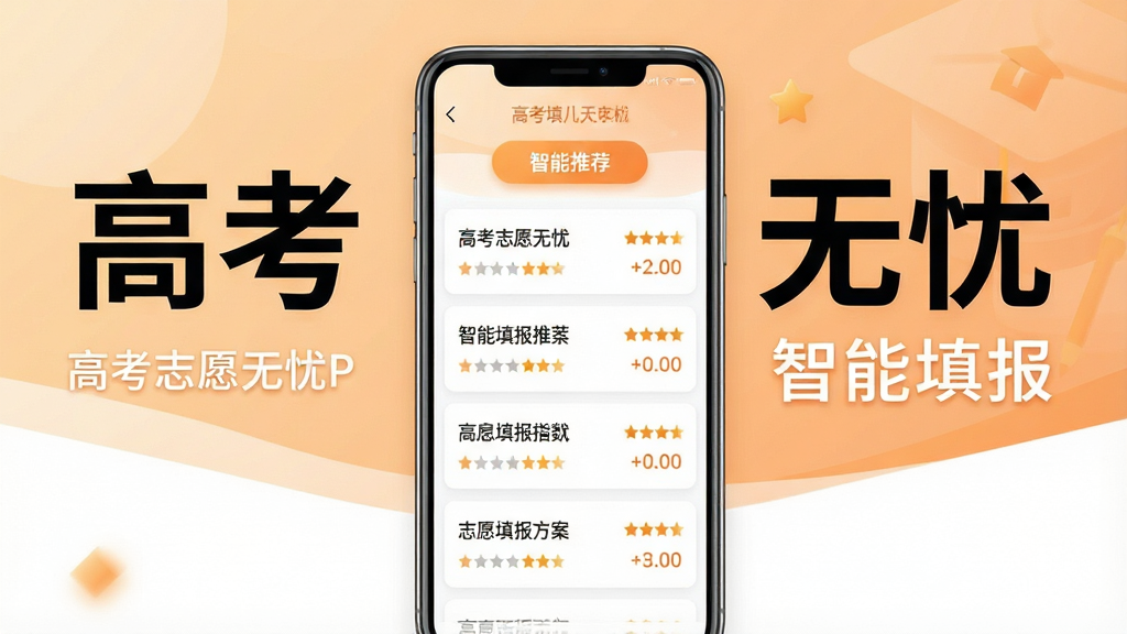 һ��չʾ�߿�־Ը����APP����������Ƽ����ܵ�ͼƬ����������Ϊ�ֻ���Ļ����Ļ��ʾ־Ը������б���ÿһ�������Ա����Ƽ�ָ���Ǽ�����Ļ�Ϸ��С������Ƽ�����ť������Ϊǳ��ɫ�Ͱ�ɫ���䣬�����ůרҵ�������а������֡��߿�־Ը���ǡ��͡���������������Ű����룬���ʸ��壬�ɾ��޶���Ԫ�ء�