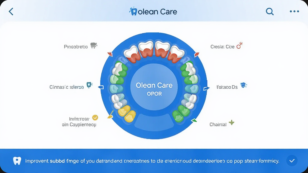 Oclean Care Ӧ���е�ˢ�����ֱ���ҳ�棬��������ͼλ�����룬��Χ�ò�ͬ��ɫ��ע���ݸ��������า���ʣ��ײ��и��ƽ������֣�����Ϊ������ɫ���������ִ�