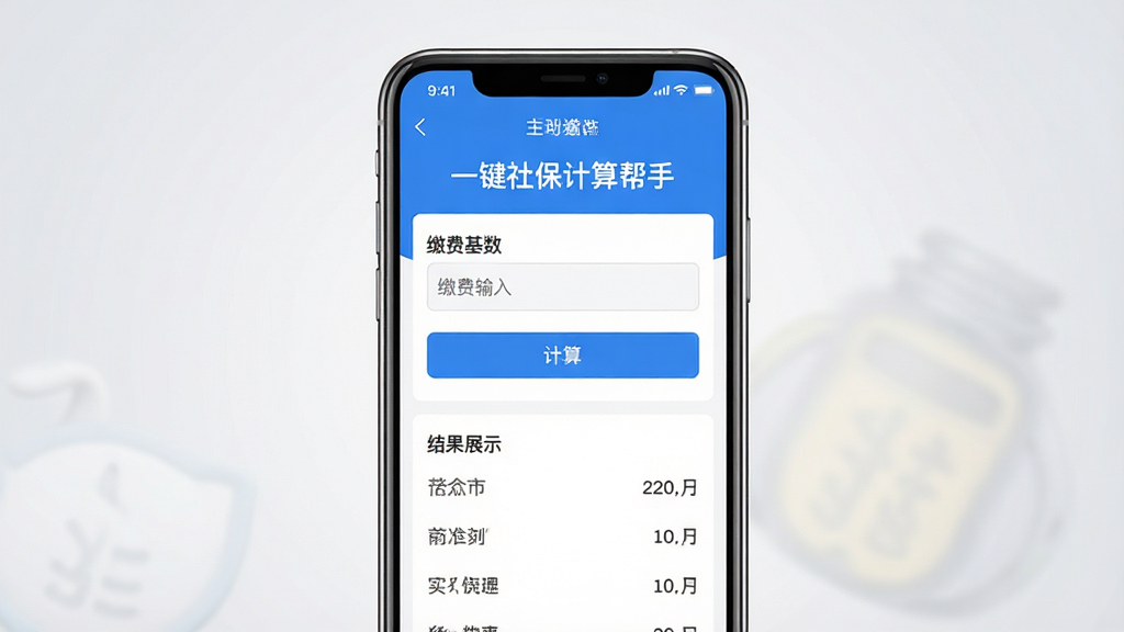 一张手机应用界面展示图,画面中央是一部智能手机,屏幕内显示