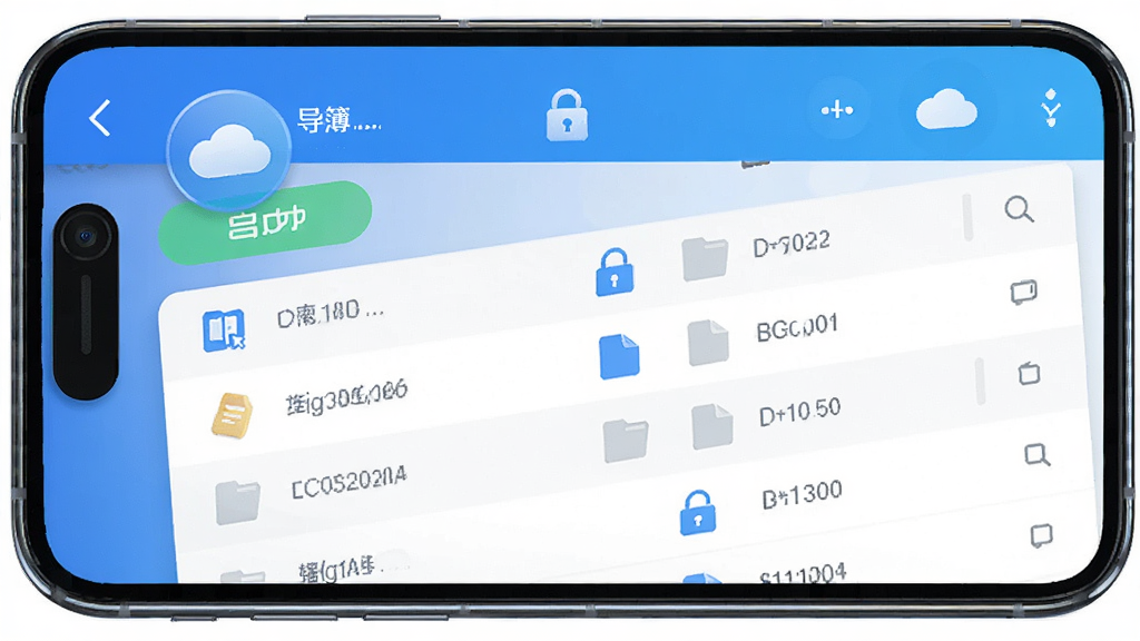 一部手机展示人情簿的数据备份界面,画面中有导出按钮和文件列表,主体是手机和备份文件图标,布局上下结构,排版整齐,风格科技感,细节有云朵和锁形图标,画质高清,干净,无多余元素