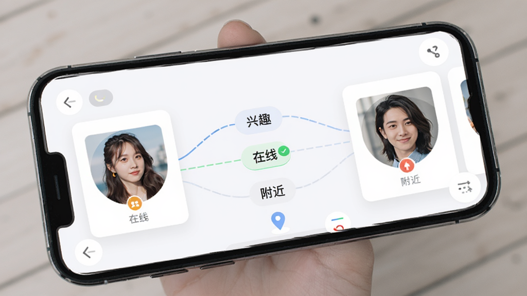 �ֻ�����չʾ��Ҳ�ǡ��罻ƥ��ҳ�棬�����������û�ͷ��Ƭ���м������������ͱ�ǩ�ʡ���Ȥ�������ߡ�����������ǳɫ�������ִ�UI��񣬻���ɾ������廭��