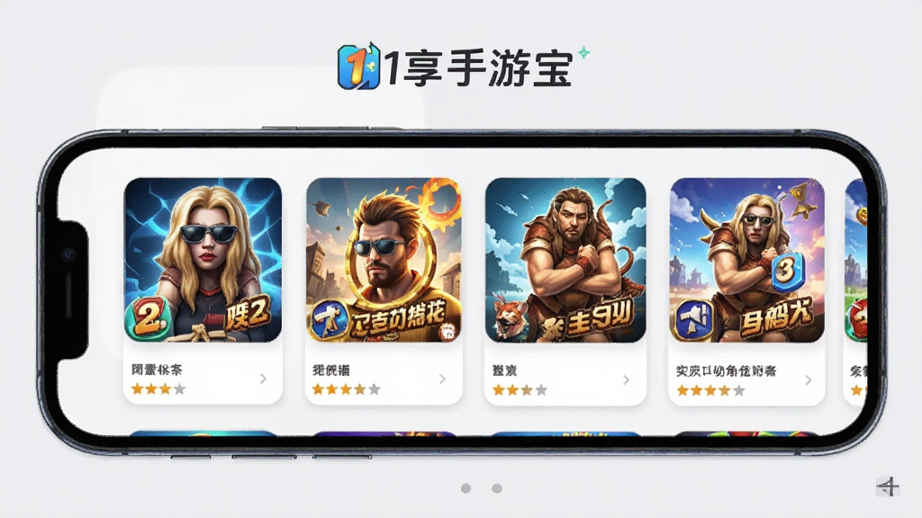 一个智能手机界面展示个性化游戏推荐页面,画面中