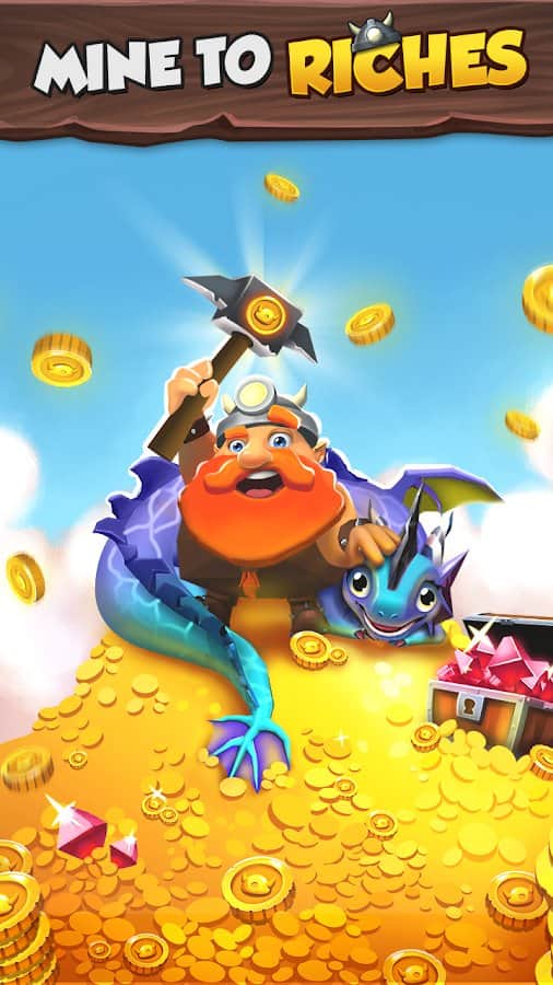 小矿工艾德尔中文安卓版(Tiny Miners Idle Clicker)挂机挖矿手游下载界面与矿工角色展示