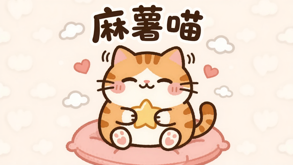 画面主体是一只圆润可爱的橘色猫咪形象,名字叫