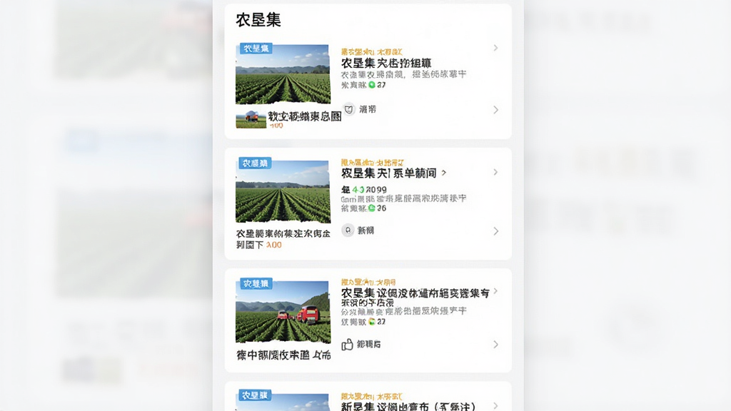 ����Ϊ��Ϣ�ۺϽ��棬����Ϊ��Ƭʽ�б����Ű�Ϊ������������Ϊ��ƽ����ƣ�ϸ�ڰ�����ͬ��ɫ�ķ����ǩ����������ͼ�����ʸ��壬�ɾ����޶���Ԫ�أ������г��֡�ũ�Ѽ�������
