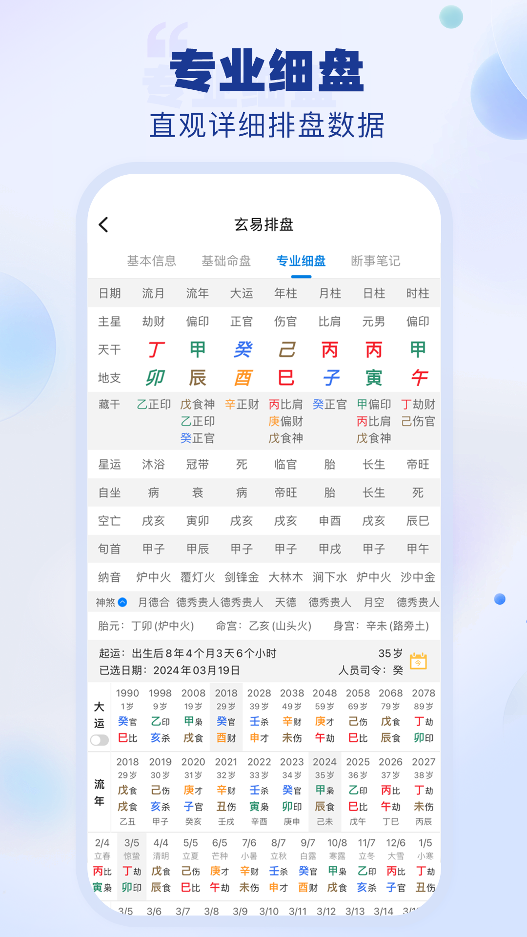 玄易安卓版排盘界面截图