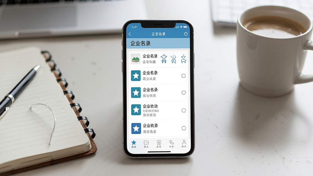 一部手机放在办公桌上显示
