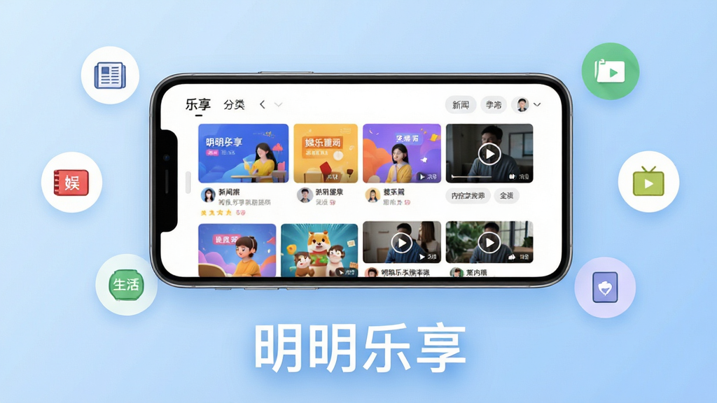 �������������Ƽ�ҳ��չʾ��������һ���ֻ��������ã���Ļ����ʾ��������APP����Ϣ��ҳ�棬����ͼ�Ŀ�Ƭ����Ƶ����ͼ������ǩ����Ƭ�������룬ɫ�ʷḻ�������Ȼ��ڡ��ֻ���Χɢ���ż�����Լ��Բ��ͼ�������ͬ���ݷ��࣬�����š����֡�����ȡ�����Ϊ��͵�ǳ��ɫ���䣬��������ˬ�ɾ����������·��԰�ɫ�����ע���������������������ִ�����������������������Ԫ�ء�