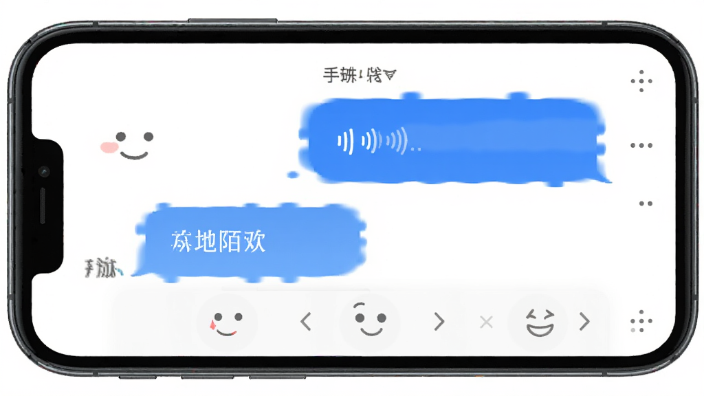 本地陌欢 聊天界面 对话气泡 语音消息 表情面板 手机屏幕 简洁社交UI 高清画质 干净无多余元素
