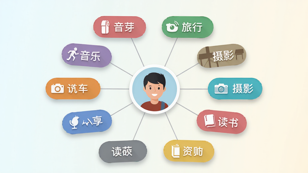 ��ѿ��ȤȦ��ƥ����棬��������Ϊ�����ɫ��Ȥ��ǩ�����֡����С���Ӱ�������Χ��һ���û�ͷ��ʷ���״���У���ǩ֮����ϸ�����ӣ�����Ϊǳɫ���䣬���Ϊ��ƽ�廭�磬ϸ�ڰ�����ǩ�ϵ�Сͼ��������Ӱ����������������ɾ����޶���Ԫ��