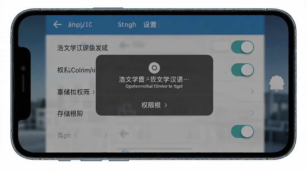 浩文学汉语拼音安装设置界面预览图,画面展示手机屏幕中权限授权弹窗与设置选项,布局为列表式,风格简洁系统类,细节包含麦克风权限与存储权限开关,画质高清,干净,无多余元素