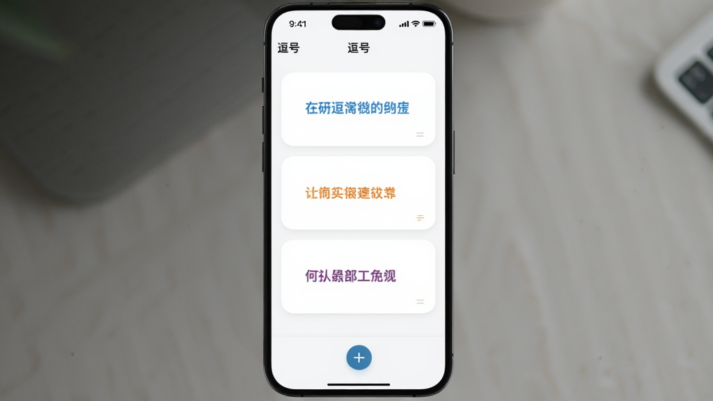 һ���ֻ�Ӧ�ý����ͼ����ͼƬ�������С����š������ļ�¼ҳ�棬��ɫ����������������Բ�ǿ�Ƭ���ֱ�д�Ų�ͬ��ɫ�Ķ̾����֣��ײ��мӺŰ�ť��������ˬ���������룬����Լ�ִ������ʸɾ�