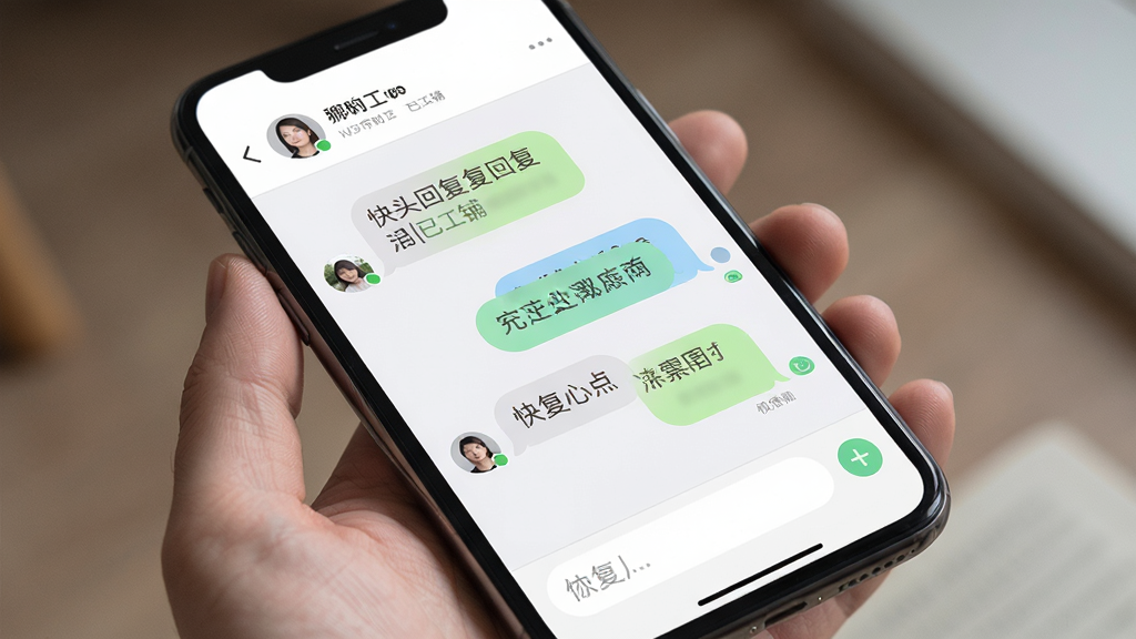 零工铺聊天沟通界面展示图,主体为手机屏幕中的即时聊天窗口,布局包含顶部对方昵称、中部对话气泡和底部输入框,排版符合聊天软件习惯,风格为柔和圆角设计,细节包含已读状态和快捷回复短语,画质清晰,干净,无多余元素