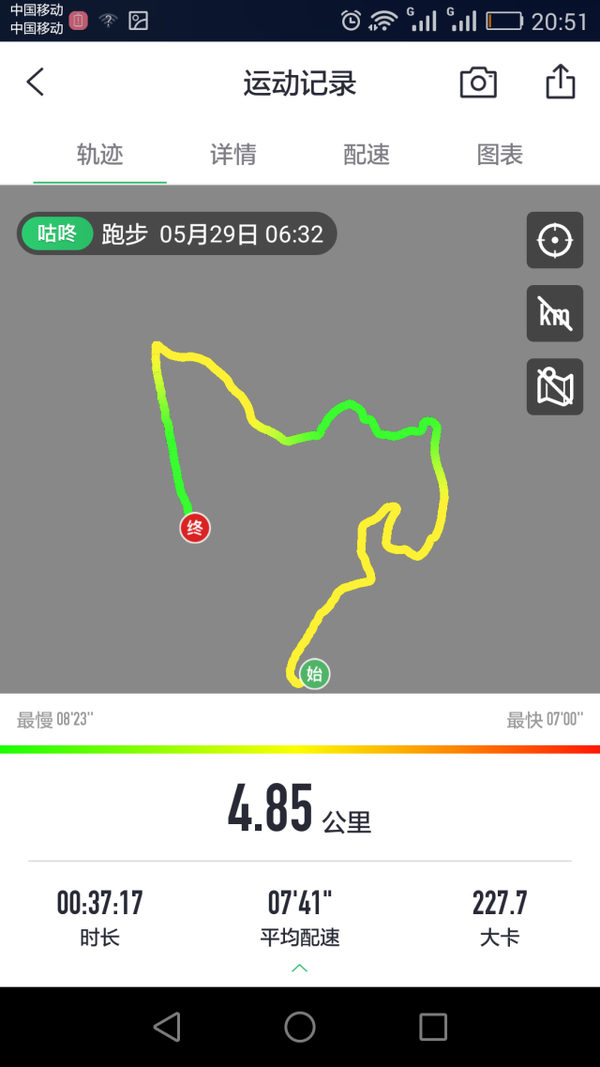 配速相遇 安卓版 跑步轨迹界面截图