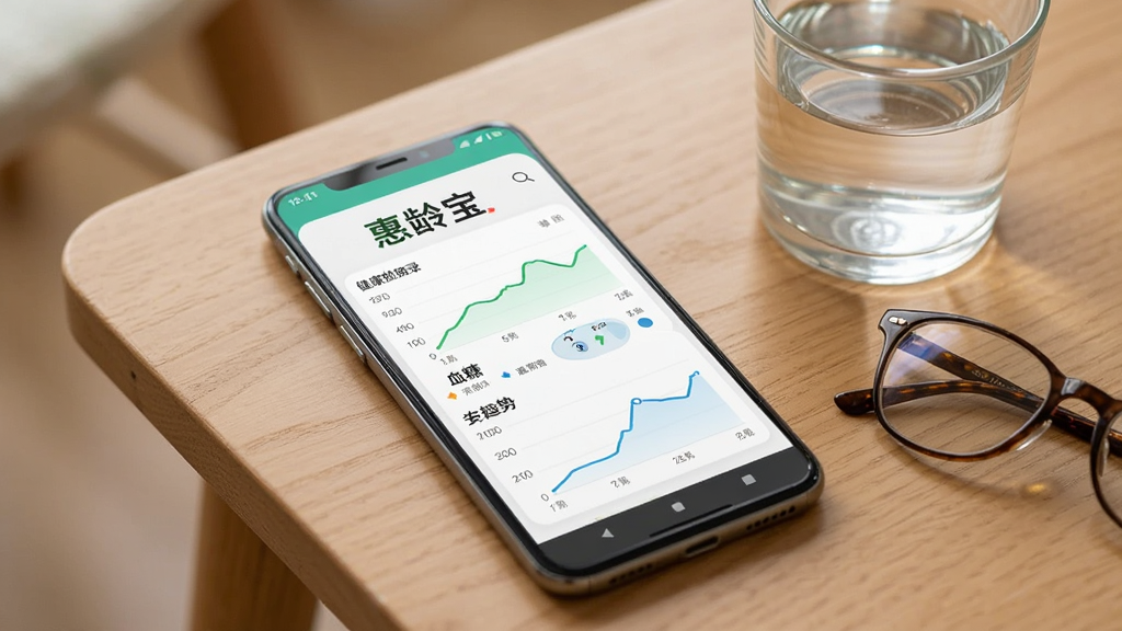 一部安卓手机放在木质桌面上,屏幕显示