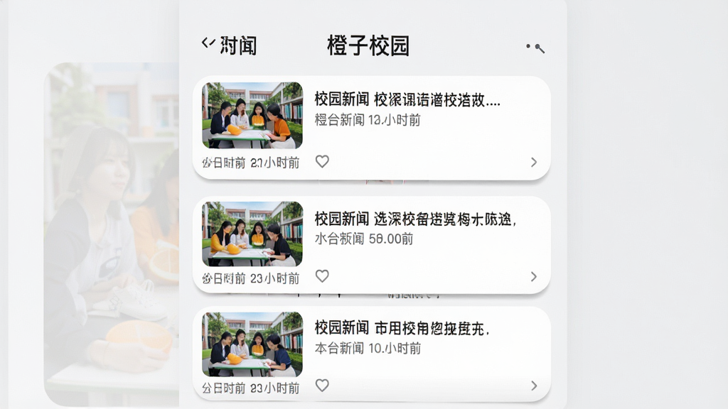 ����������һ����Ϣ�����棬����Ϊ������У԰����չʾ����У԰���ſ�Ƭ����������ͼ�ͷ���ʱ�䡣����Ϊ�����б����Ű����룬����Լ�ִ���ϸ���Ͽ�Ƭ����΢��Ӱ����������������Ϊǳ��ɫ�����ʸ��壬�ɾ����޶���Ԫ�ء�