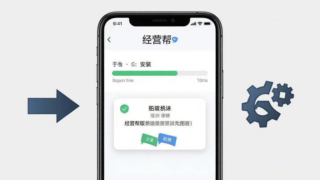 ��Ӫ�ﰲ׿�氲װ����ʾ��ͼ��������һ���ֻ���ʾ��Ӫ��APP�İ�װ���棬�н�������Ȩ����ʾ�������ֻ��Ա��м�ͷ�ͳ���ͼ�꣬����Ϊǳ��ɫ��������У��������������̳�ָ����ϸ���Ͻ������ֿɱ棬���ʸ��壬�ɾ����޶���Ԫ��
