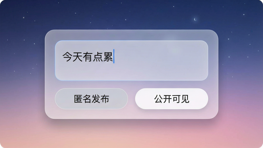 一张手机应用界面截图风格图片,画面主体为匿名树洞发布框,输入框内显示文字