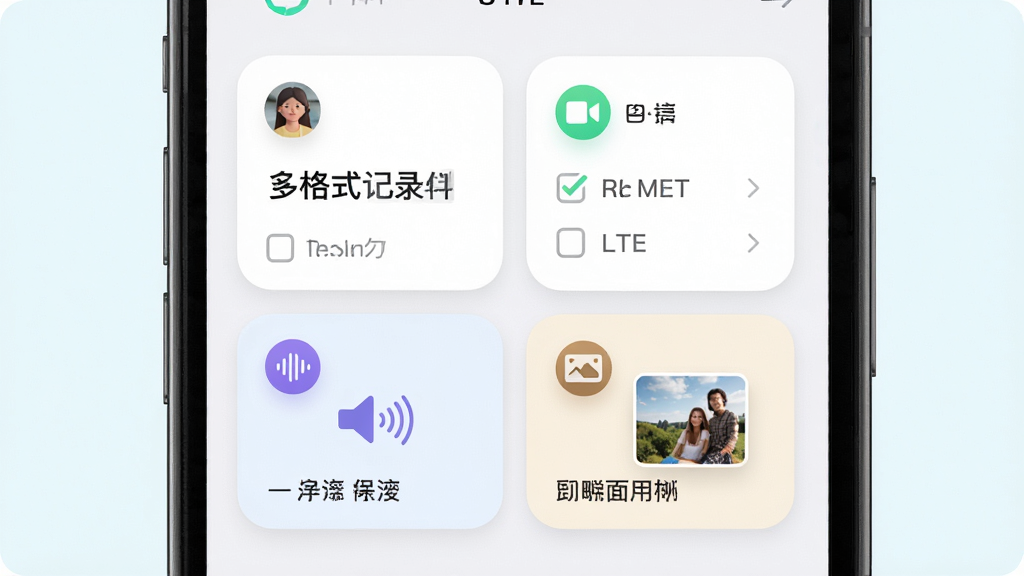 ����ͨ���ʽ��¼���棬����Ϊ�ֻ���Ļ��չʾ�ı����嵥��������ͼƬ���ּ�¼��Ƭ������Ϊ2x2�������У��Ű����룬���Ϊ����ǳɫ�磬ϸ�ڰ�����ɫͼ����Բ�ǿ�Ƭ�����ʸ��壬�ɾ����޶���Ԫ��