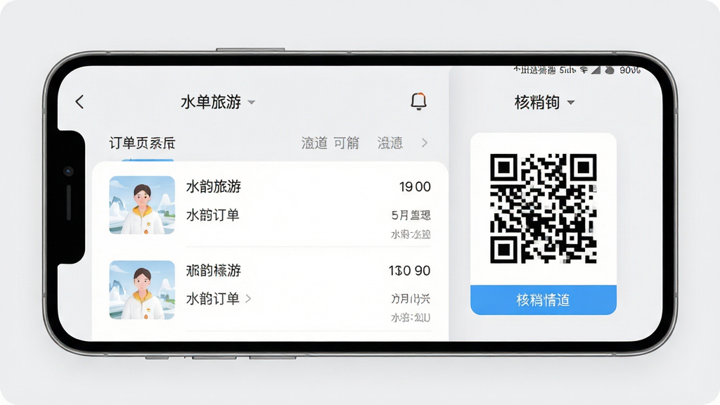 ˮ������App��������ҳ��չʾ���ֻ���Ļ��ʾ�����б��ͺ�����ά�룬�������ǳ���ʸ���ƣ���Ϣ�㼶������������࣬�����������޶���Ԫ��