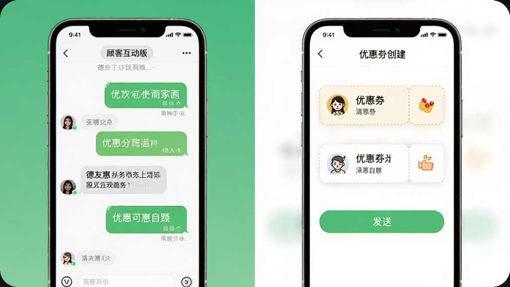 ���ѻݷ����̼Ұ�˿ͻ������棬����Ϊ�ֻ����촰�����Ż�ȯ����ҳ�棬����Ϊ���ҷ��������½ṹ���Ű��Ѻã����Ϊ�罻����ƣ�ϸ�ڰ����Ի����ݡ��Ż�ȯģ�塢���Ͱ�ť�����ʸ��壬�ɾ����޶���Ԫ��