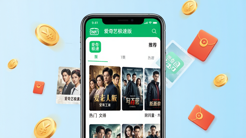 �����ռ��ٰ�APP������չʾ�������������һ�������ֻ����ֻ���Ļ��ʾ�����ռ��ٰ���ҳ�Ƽ������������ŵ��Ӿ�͵�Ӱ�����ֲ�������Ϊǳ��ɫ���䣬��ΧƯ���Ž�Һͺ��ͼ�꣬���ּ�����죬��������ִ���ϸ����ͻ���������ռ��ٰ桱���ֱ�ʶ�����ʸ��壬�ɾ����޶���Ԫ��